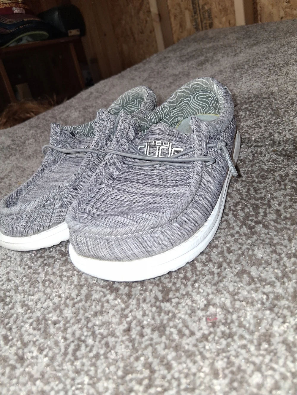 Hey Dude Kids Gray Knit Slip-On Moccasins